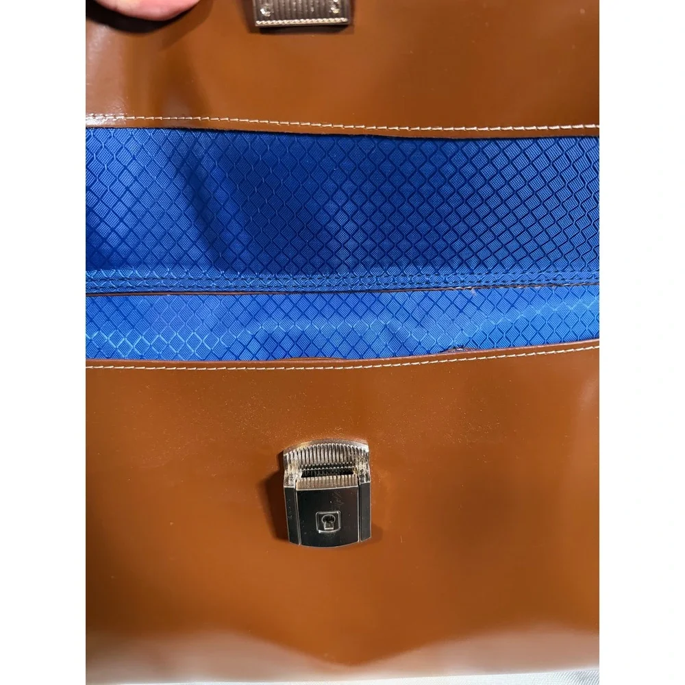 McKlein Edgebrook Brown Leather 15.6 Wheeled Ladies Laptop Case Briefcase 96314